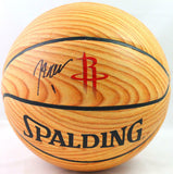 John Wall Autographed Spalding Wood Grain Basketball w/ Rockets Logo - Beckett W