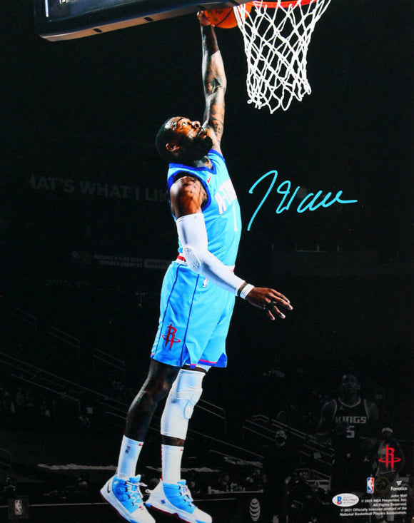 John Wall Signed Houston Rockets 16x20 FP Photo Dunking- Beckett Witness *Blue