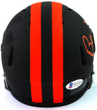 Bernie Kosar Autographed Cleveland Browns Eclipse Mini Helmet - Beckett Witness