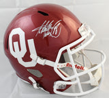 Adrian Peterson Autographed Oklahoma Sooners F/S Speed Helmet - Beckett W