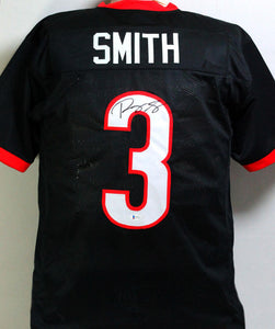 Roquan Smith Autographed Black College Style Jersey- Beckett Witness *T3