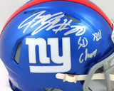 Jeremy Shockey Signed NY Giants Mini Helmet w/ SB Champs- Beckett Witness *S