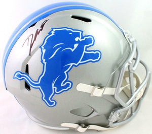 D'Andre Swift Signed Detroit Lions F/S Speed Helmet- Fanatics Auth *Black