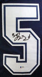 Jaylon Smith Autographed Blue Pro Style Jersey- Beckett W *Black