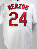 Whitey Herzog Autographed St. Louis Cardinals White Majestic Jersey- Beckett *2