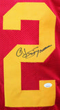 O. J. Simpson Autographed Maroon Stat College Style Jersey- JSA Witnessed *M2