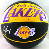 Kyle Kuzma Autographed NBA LA Lakers Logo Black Basketball- Beckett Witness *Sil