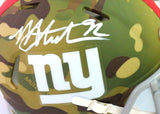 Michael Strahan Autographed New York Giants CAMO Speed Mini Helmet - Beckett W A