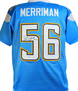 Shawne Merriman Autographed Lt. Blue Pro Style Jersey - Beckett W Auth