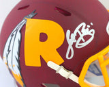 John Riggins Signed Washington AMP Speed Mini Helmet- Beckett W Auth *Silver