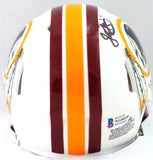 John Riggins Signed Washington Flat White Speed Mini Helmet- Beckett W *Black