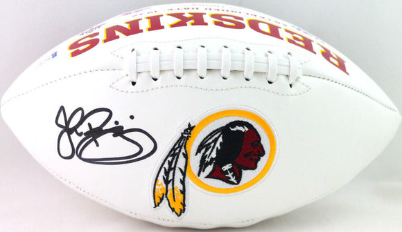 John Riggins Autographed Washington Logo Football- Beckett W