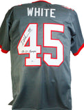 Devin White Autographed Grey Pro Style Jersey W/ Insc- Beckett W *Black