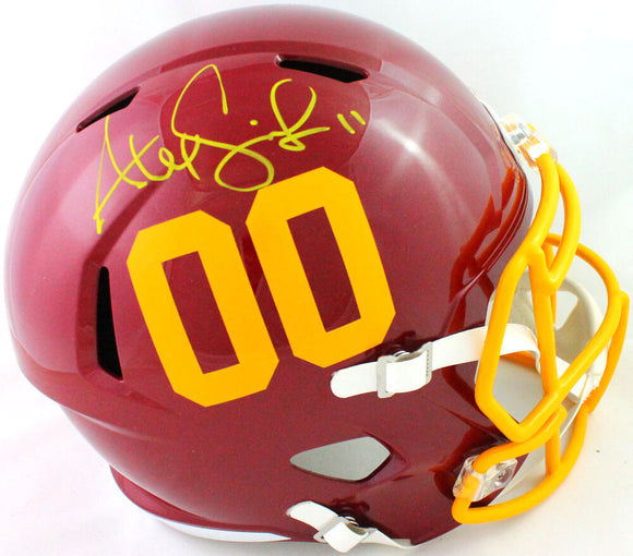 Alex Smith Autographed Washington Team 2020 Speed F/S Helmet- Beckett W *Yellow