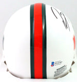 Ray Lewis Autographed Miami Hurricanes Mini Helmet- Beckett W *Black