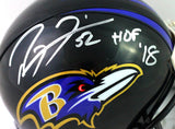 Ray Lewis Autographed Baltimore Ravens Mini Helmet w/ HOF Beckett W *Silver