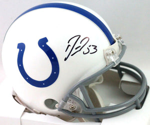 Darius Leonard Autographed Indianapolis Colts Mini Helmet- Beckett W *Black