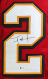 Frank Gore Autographed Red W/ Black & Gold Pro Style Jersey- Beckett W *Black