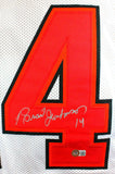 Brad Johnson Autographed White Pro Style  Jersey- Beckett *Silver