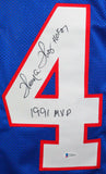 Thurman Thomas Autographed Blue Pro Style Jersey w/ NFL/MVP- Beckett W