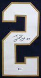 Ian Book Autographed Blue College Style Jersey - Beckett W *Black