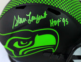 Steve Largent Autographed Seahawks Eclipse Mini Helmet w/ HOF-Beckett W *Green