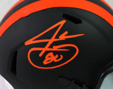 Jarvis Landry Autographed Browns Eclipse Speed Mini Helmet- Beckett W *Orange