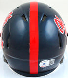 A.J. Brown Autographed Ole Miss Speed Navy Mini Helmet- Beckett W Hologram