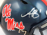 A.J. Brown Autographed Ole Miss Speed Navy Mini Helmet- Beckett W Hologram