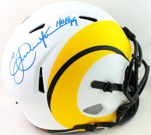 Eric Dickerson Autographed LA Rams F/S Lunar Speed Helmet w/ HOF- Beckett W*Blue