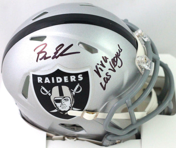 Bryan Edwards Signed Raiders Speed Mini Helmet w/ Viva Las Vegas-Beckett W *Blk