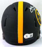 Joe Greene Autographed Steelers Eclipse Speed Mini Helmet w/ HOF -Beckett W *Sil