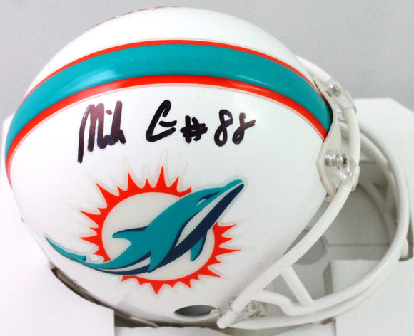 Mike Gesicki Autographed Miami Dolphins Speed Mini Helmet- Beckett W *Black