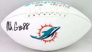 Mike Gesicki Autographed Miami Dolphins Logo Football- Beckett W *Black