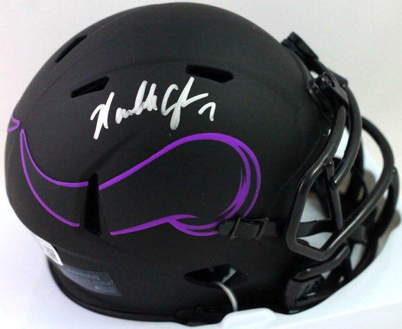 Randall Cunningham Autographed Vikings Eclipse Speed Mini Helmet- BA W Holo