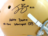 Ian Book Autographed ND Gold Speed F/S Helmet W/ Insc- Beckett W*Black