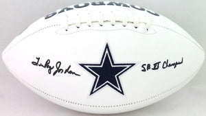 Lee Roy Jordan Autographed Cowboys Logo Football w/ SB VI Champs- Beckett W*Blk