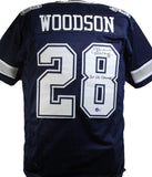 Darren Woodson Autographed Blue w Wte Num Pro Style Jersey Insc- Beckett W *Blk