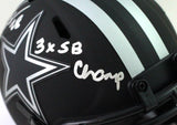 Darren Woodson Autographed Dallas Eclipse Mini Helmet w/ 3x SB- Beckett W *Black