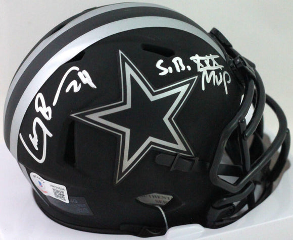 Larry Brown Autographed Dallas Cowboys Eclipse Mini Helmet W/ SB MVP- Beck W*Sil