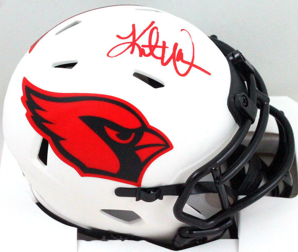 Kurt Warner Autographed Cardinals Lunar Speed Mini Helmet- Beckett W *Red