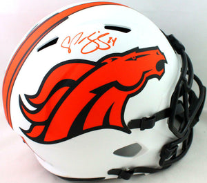 Champ Bailey Autographed Denver Broncos F/S Lunar Speed Helmet- Beckett W*Orange