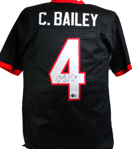 Champ Bailey Autographed Black College Style Jersey- Beckett W *Black