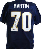 Zack Martin Autographed Blue College Style Jersey- Beckett W* Blk