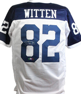 Jason Witten Autographed White/ Blue Pro Style Jersey-Beckett W Hologram *Silver