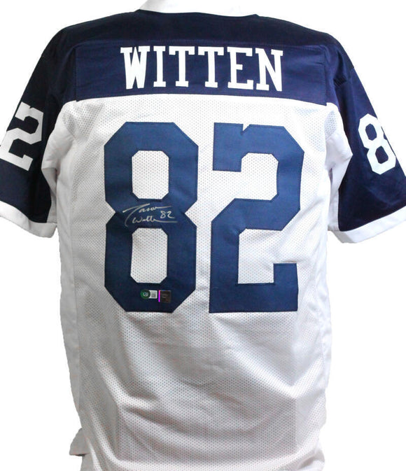 Jason Witten Autographed White/ Blue Pro Style Jersey-Beckett W Hologram *Silver