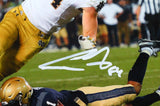 Cole Kmet Autographed ND Catch Vs Navy 8x10 HM Photo- Beckett Witnessed *White