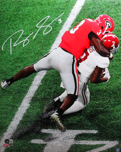 Roquan Smith Autographed GA Bulldogs Tackle Vs Bama 16x20 HM Photo-Beckett W*Wte