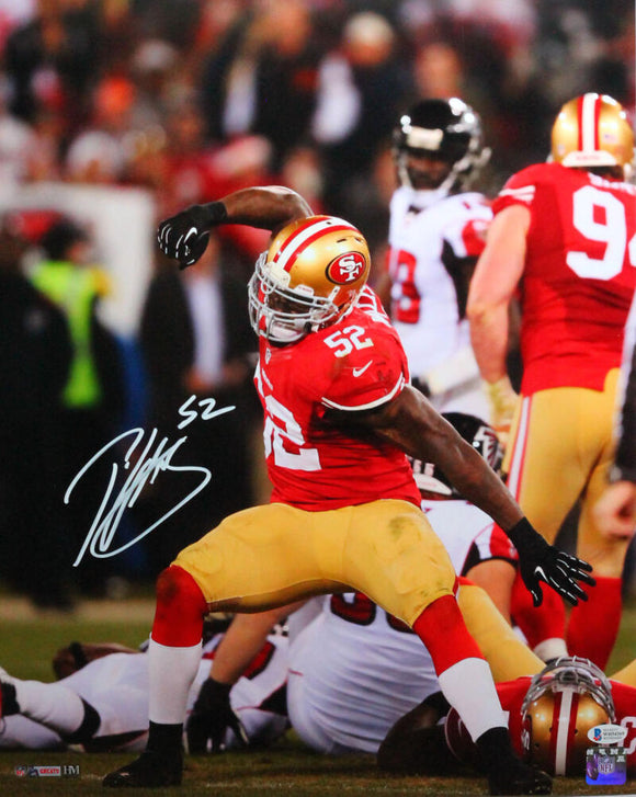 Patrick Willis Autographed SF 49ers Celebrating 16x20 HM Photo- Beckett W *White