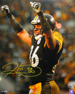 Hines Ward Signed Arms Up Celebrating Photo 16x20 HM Photo- Beckett W *Yellow